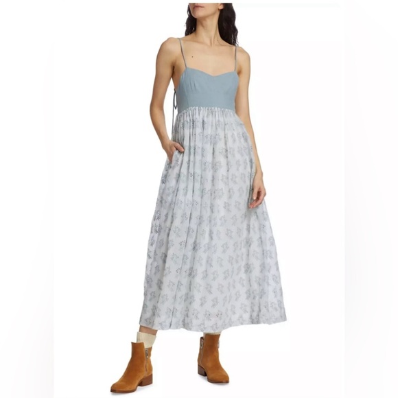 THE GREAT. Dresses & Skirts - NWT The Great Camila Eyelet Maxi Dress, Crystal Blue Size 1